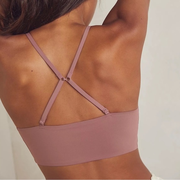 FREE PEOPLE NWT Longline Neo Bralette mauve size small - Picture 2 of 7